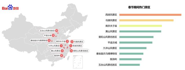 百度地图春节大数据预测:西湖热度最受欢迎,朝阳大悦城将成最热