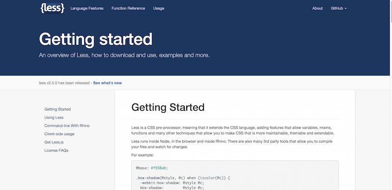 Getting started   Less.js