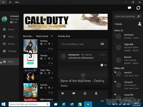 Windows10 消费者预览版泄露集成新 Xbox 应用