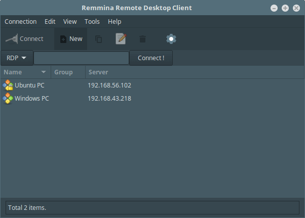 Remmina 配置的服务器