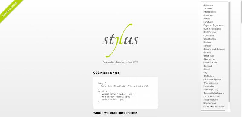 Stylus — expressive  robust  feature rich CSS preprocessor