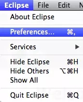 Open the Eclipse Preferences window