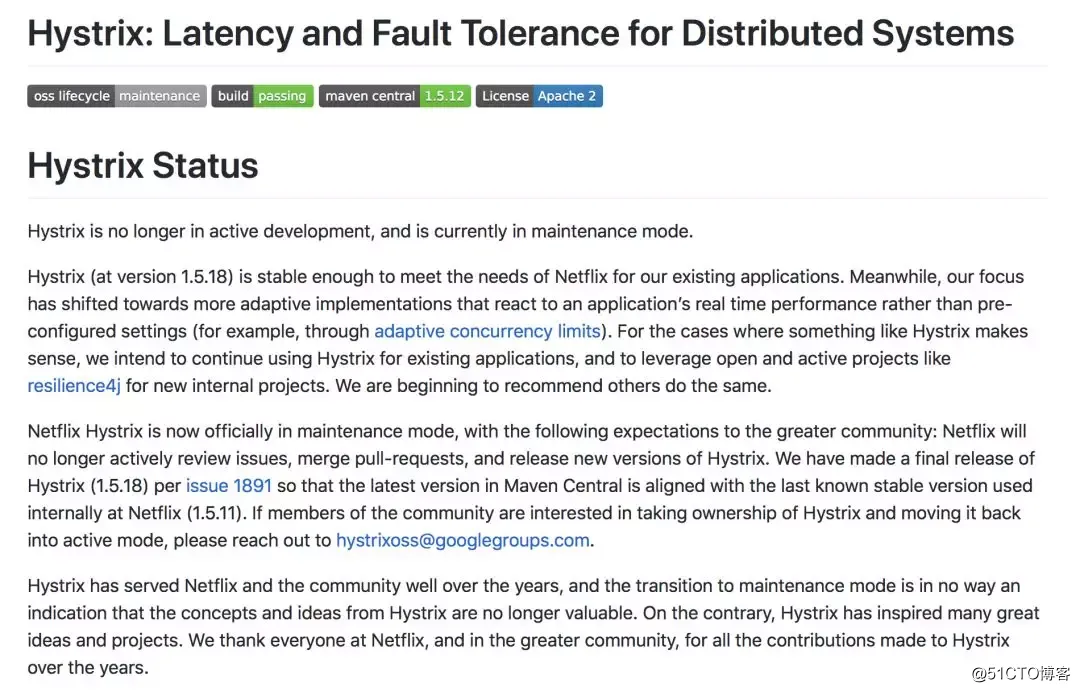 Hystrix已经停止开发，官方推荐替代项目Resilience4j_远程服务