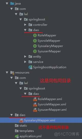 springboot项目中 mybatis的xml映射文件位置 mapper接口配置_指定目录_02