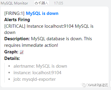 Prometheus+Grafana+钉钉部署一个单机的MySQL监控告警系统_mysql_30