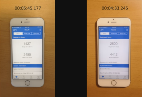 iPhone 6S换电池前后运行速度实测：差距明显！