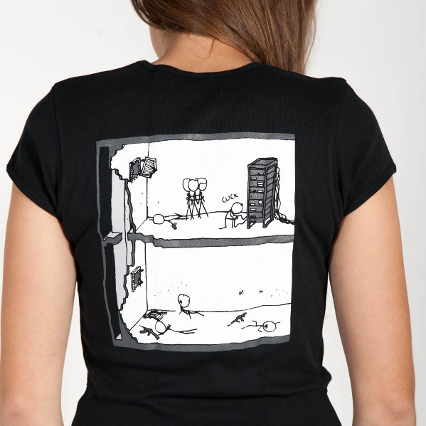 Fig.03: Sysadmin XKCD shirt features the original comic on the front and a new illustration on the back.
