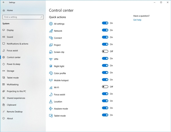 Windows 10 RS5增强操作中心功能：方便不少