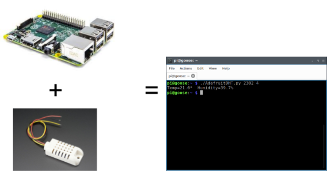 树莓派、传感器、以及用于构建温度/湿度监视器的 Python 代码。