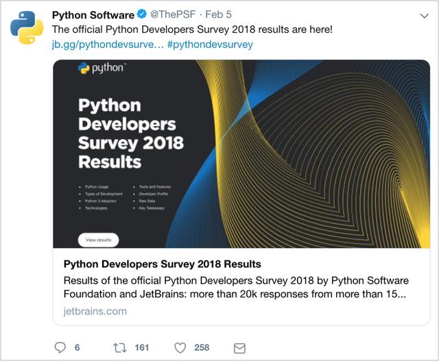 完整中文版 | 2018 Python官方年度报告：Python 趋势都在这了