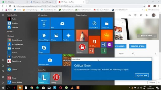 「图」嘴硬的微软终于承认Windows 10开始菜单问题 承诺本月修复