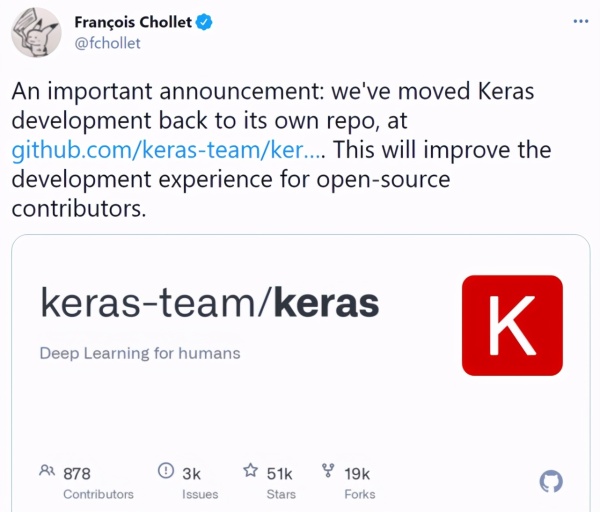 Keras正式从TensorFlow分离：结束API混乱与耗时编译