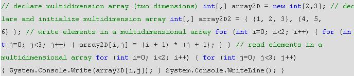 Visual C#数组与集合代码