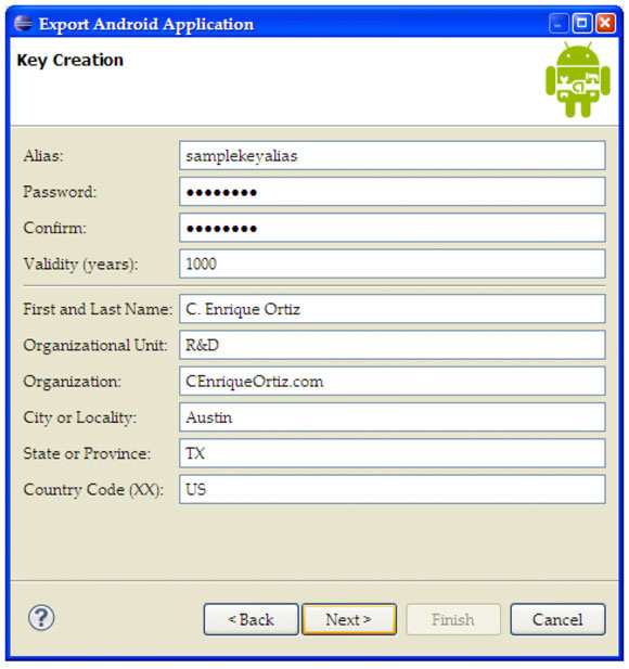 Export Wizard：创建私有密钥和数字证书的屏幕截图