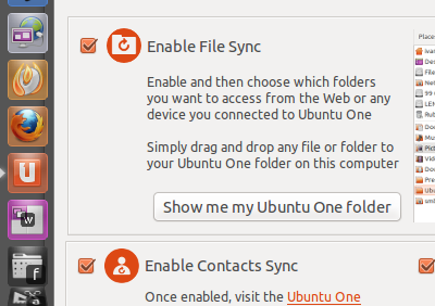 Ubuntu One: 启用了新的图标集