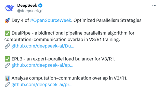 DeepSeek开源优化并行策略，提升训练和通信效率-AI.x社区